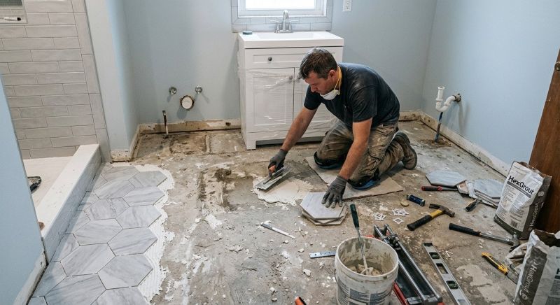 Bathroom Floor Replacement in Alpharetta, GA